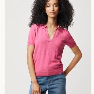 J. Crew  Short Sleeve Cotton blend Sweater Knit Polo Top
